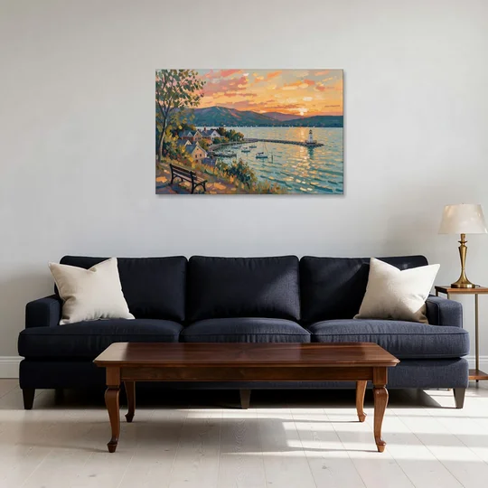 Burlington Waterfront Views - Canvas Wall Art - Sofa - 36x24