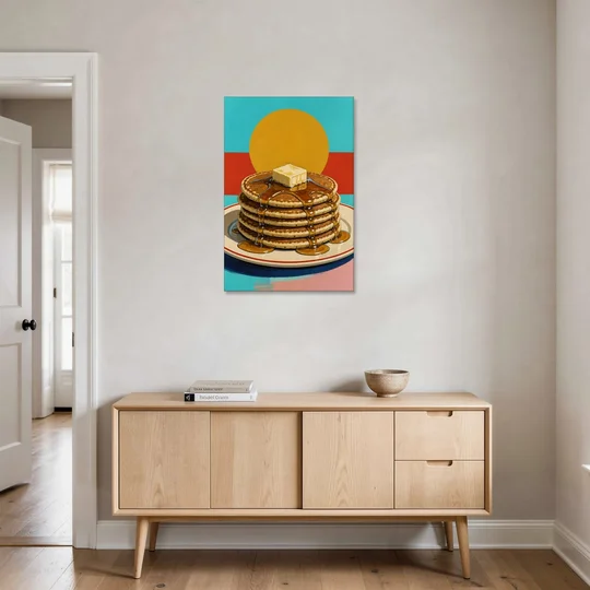 Buttered Pancake Tower for Breakfast - Canvas Wall Art - Coffee Table - 24x36