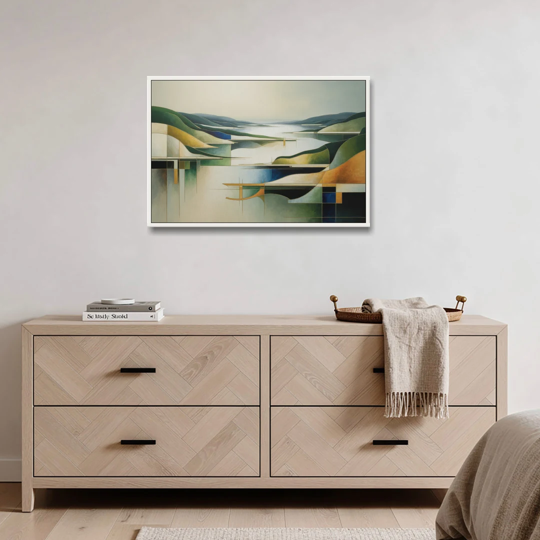 Bygdøy Peninsula Beauty - White Framed Canvas Wall Art - Coffee Table - 36x24