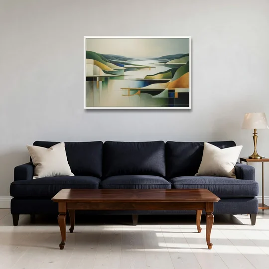 Bygdøy Peninsula Beauty - White Framed Canvas Wall Art - Sofa - 36x24