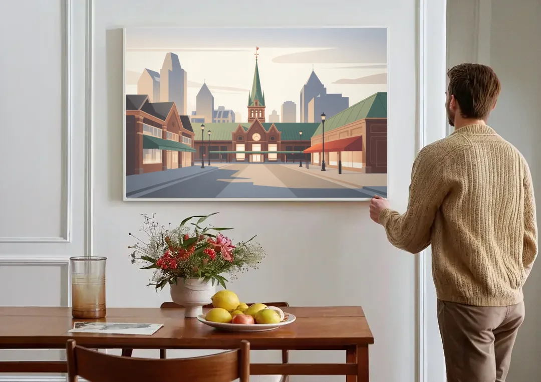 ByWard Market Charm canvas wall art above a dining table