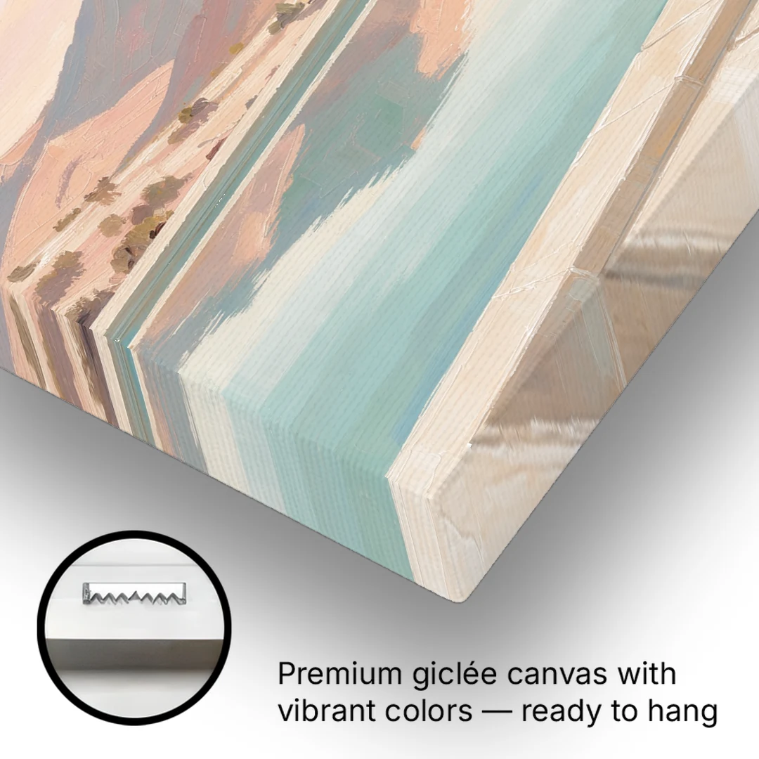 California Wall Art with Desert Mountains Mirrored in a Pool - Canvas Wall Art - Gallery Wrap Corner