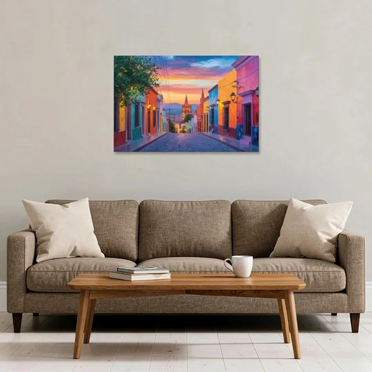 Calle Aldama Sunset - Canvas Wall Art - Sofa - 36x24