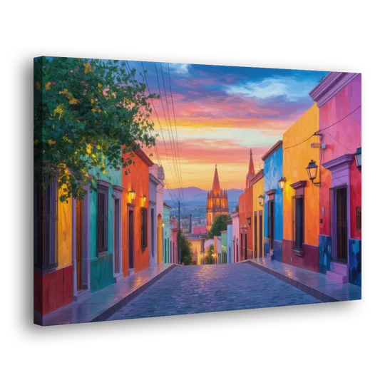 Calle Aldama Sunset - Canvas Wall Art - Side