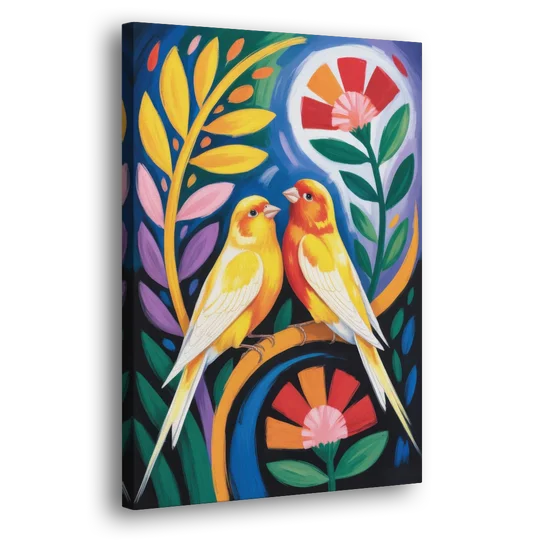Calm Canary Chirp - Canvas Wall Art - Side
