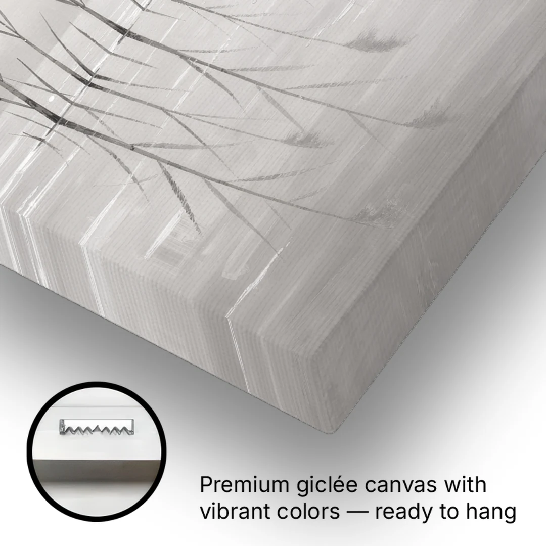 Calm Wall Art of Reeds in Still Water - Canvas Wall Art - Gallery Wrap Corner
