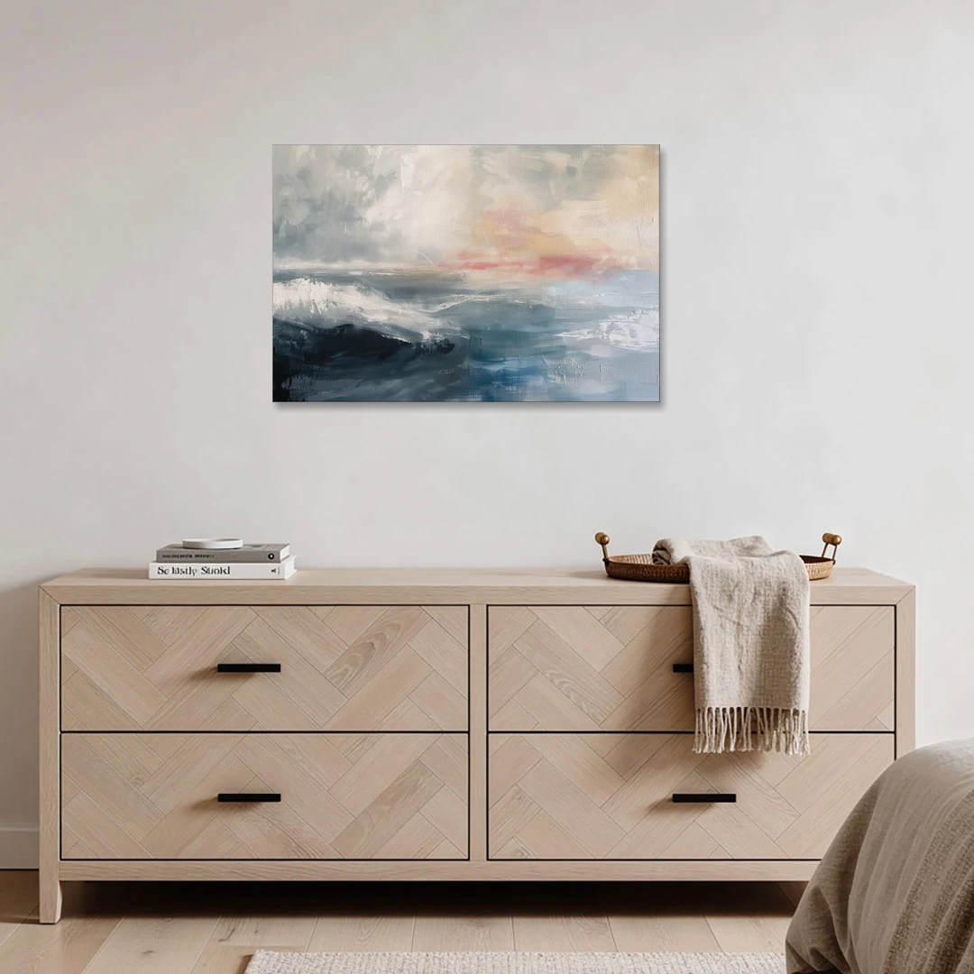 Calming Blossom Seam at Misty Dawn for the Bedroom - Canvas Wall Art - Coffee Table - 36x24