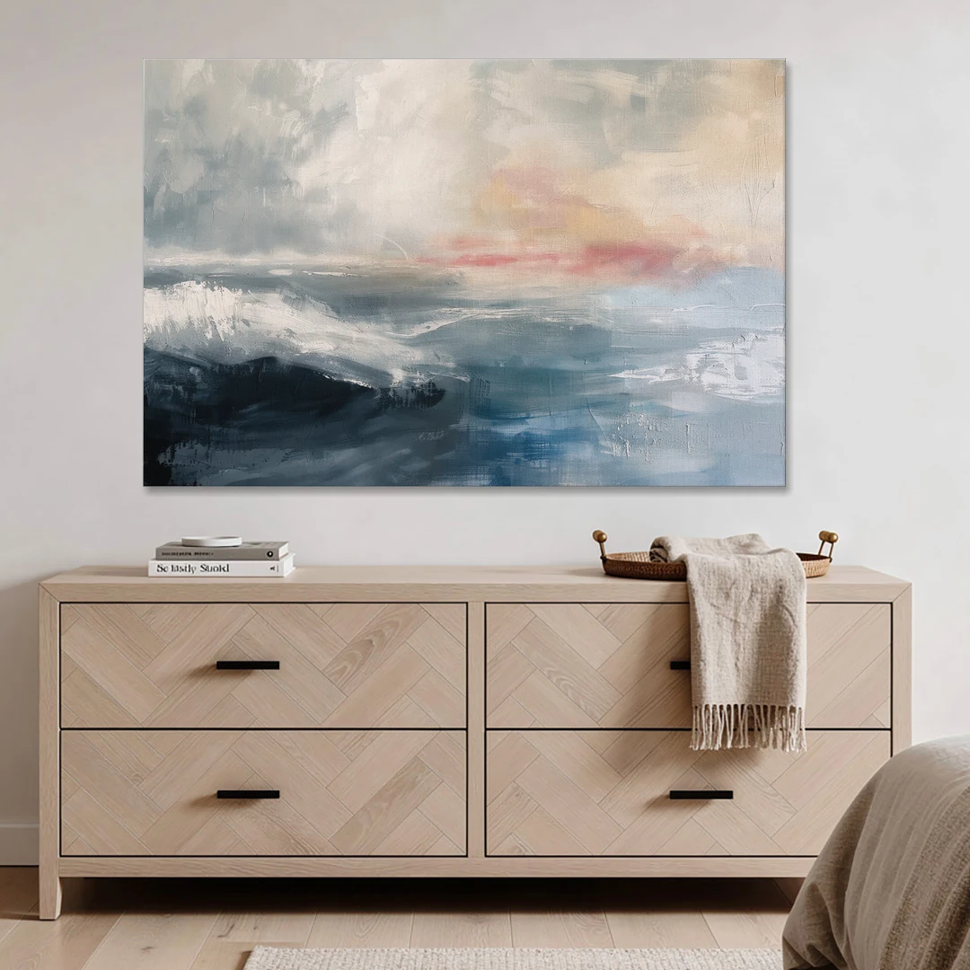 Calming Blossom Seam at Misty Dawn for the Bedroom - Canvas Wall Art - Coffee Table - 60x40