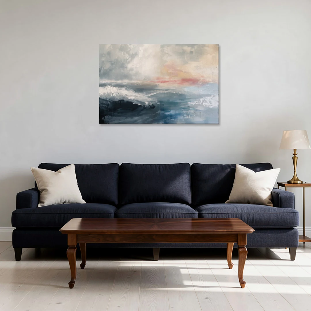 Calming Blossom Seam at Misty Dawn for the Bedroom - Canvas Wall Art - Sofa - 36x24