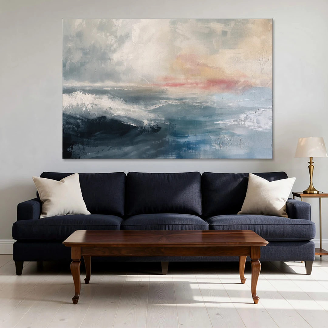 Calming Blossom Seam at Misty Dawn for the Bedroom - Canvas Wall Art - Sofa - 60x40