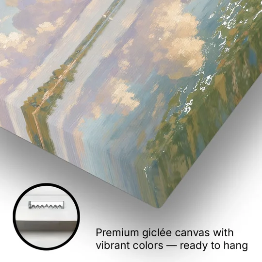 Calming Summer Clouds on the Bay for the Bedroom - Canvas Wall Art - Gallery Wrap Corner