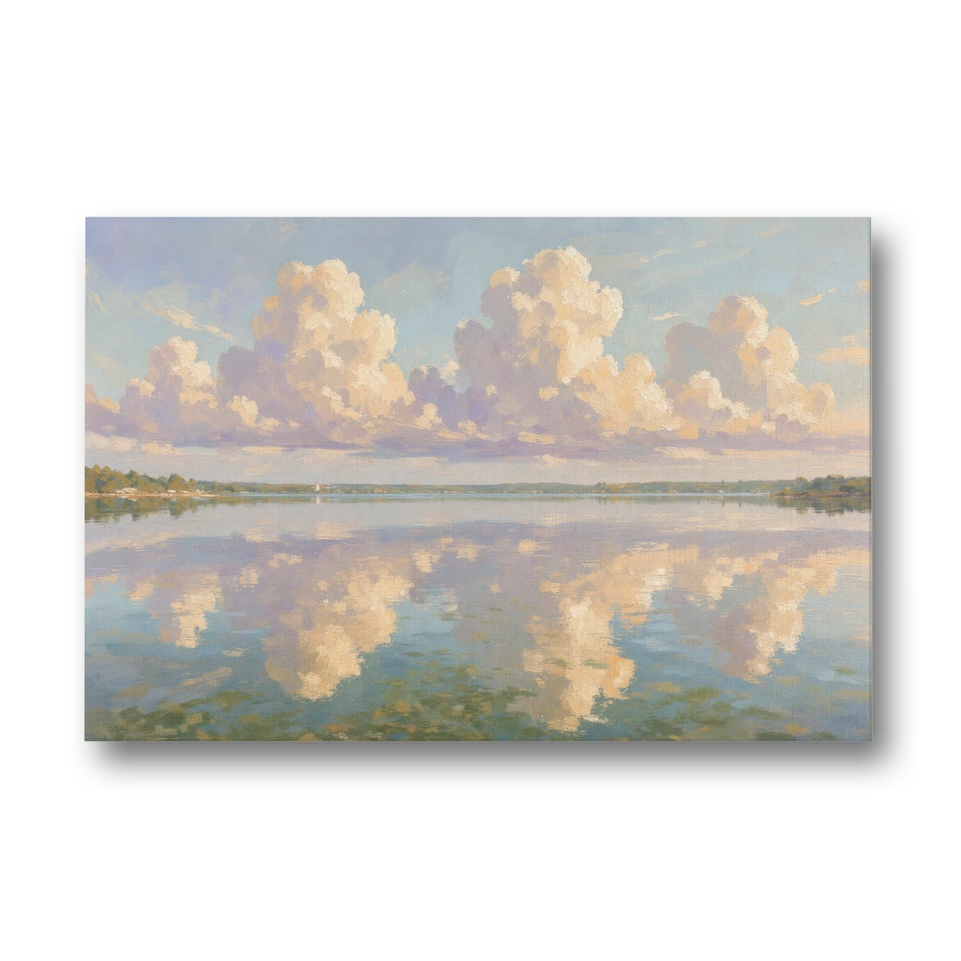Calming Summer Clouds on the Bay for the Bedroom - Canvas Wall Art - Front