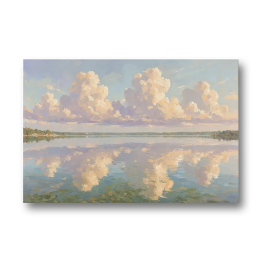 Calming Summer Clouds on the Bay for the Bedroom - Canvas Wall Art - Front