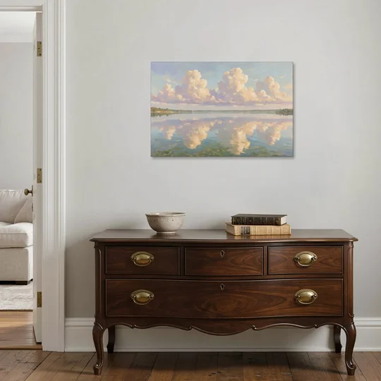 Calming Summer Clouds on the Bay for the Bedroom - Canvas Wall Art - Coffee Table - 36x24