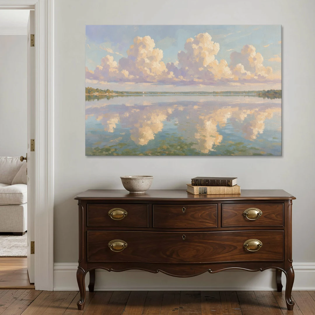 Calming Summer Clouds on the Bay for the Bedroom - Canvas Wall Art - Coffee Table - 60x40