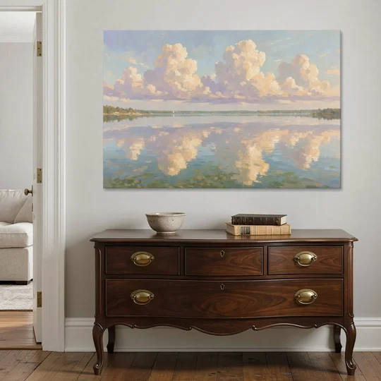 Calming Summer Clouds on the Bay for the Bedroom - Canvas Wall Art - Coffee Table - 60x40