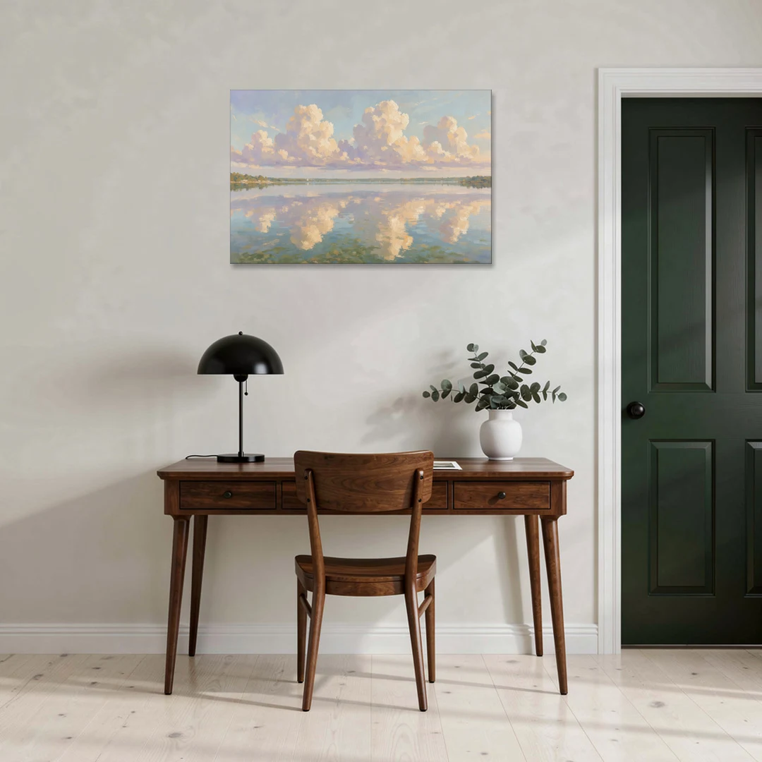 Calming Summer Clouds on the Bay for the Bedroom - Canvas Wall Art - Office - 36x24