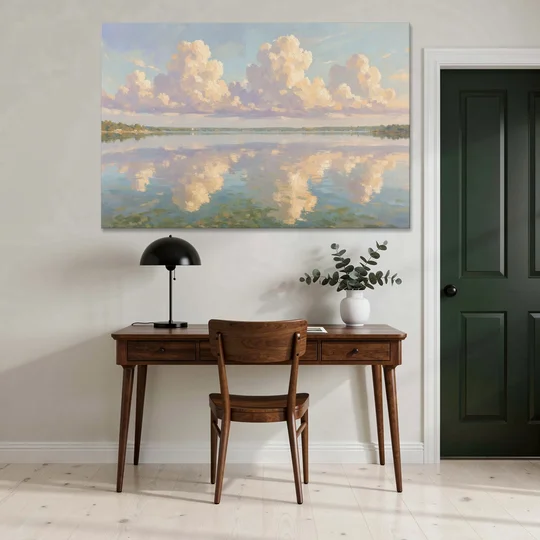 Calming Summer Clouds on the Bay for the Bedroom - Canvas Wall Art - Office - 60x40