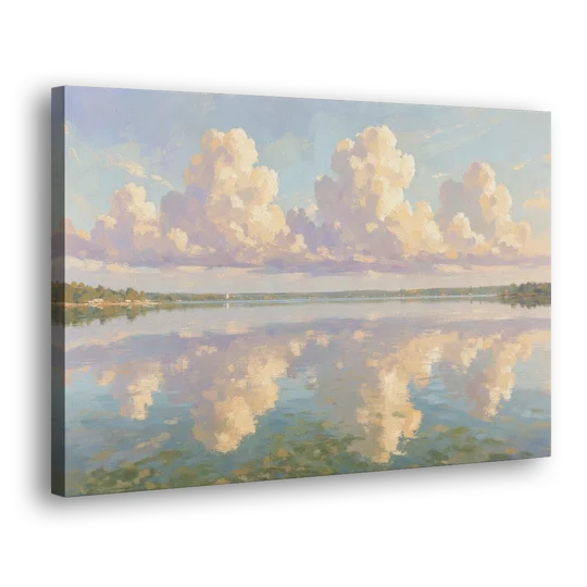 Calming Summer Clouds on the Bay for the Bedroom - Canvas Wall Art - Side