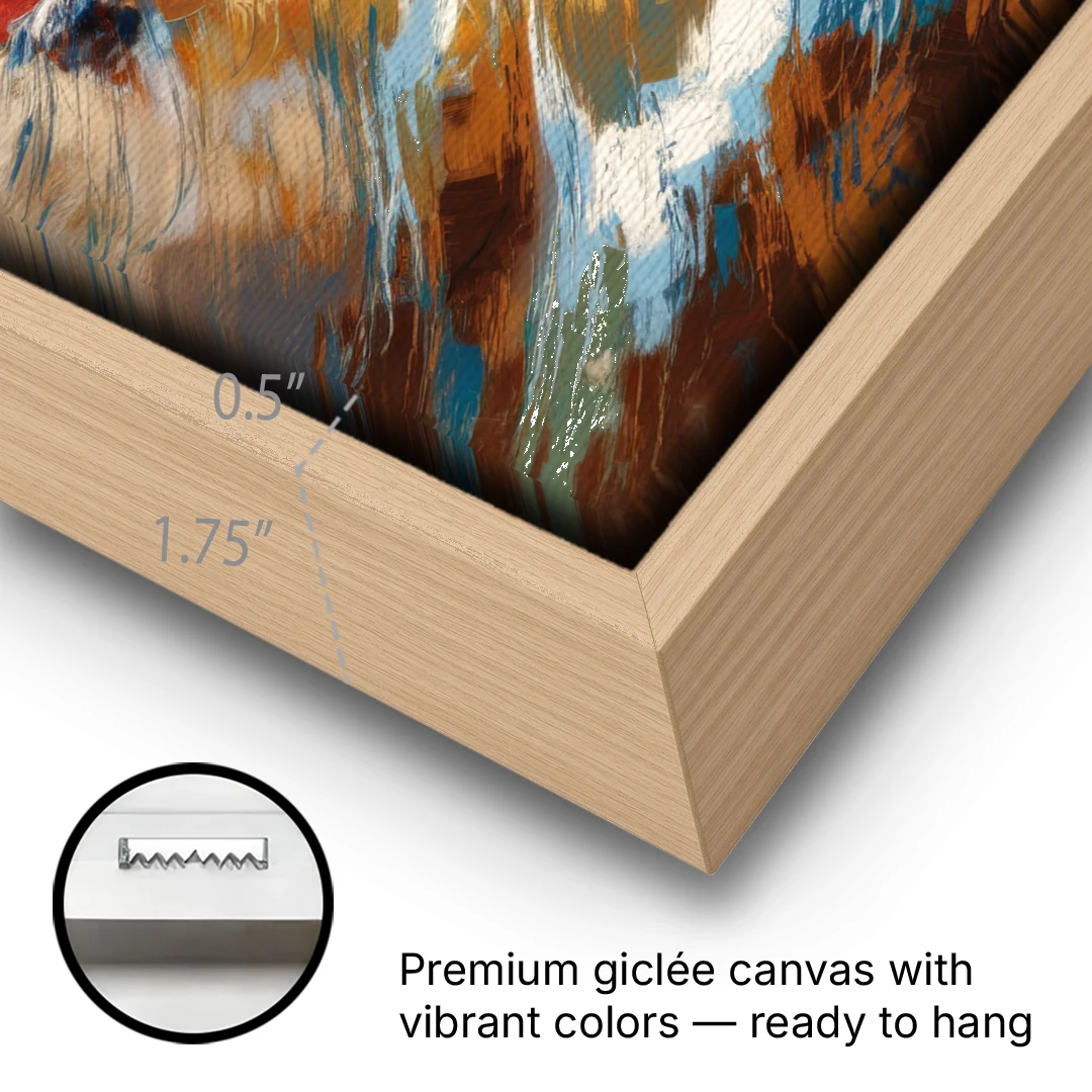 Camden Historic Waterfront - Oak Framed Canvas Wall Art - Gallery Wrap Corner