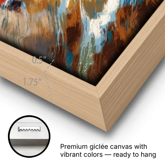 Camden Historic Waterfront - Oak Framed Canvas Wall Art - Gallery Wrap Corner