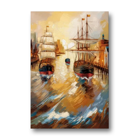 Camden Historic Waterfront - Canvas Wall Art - Front