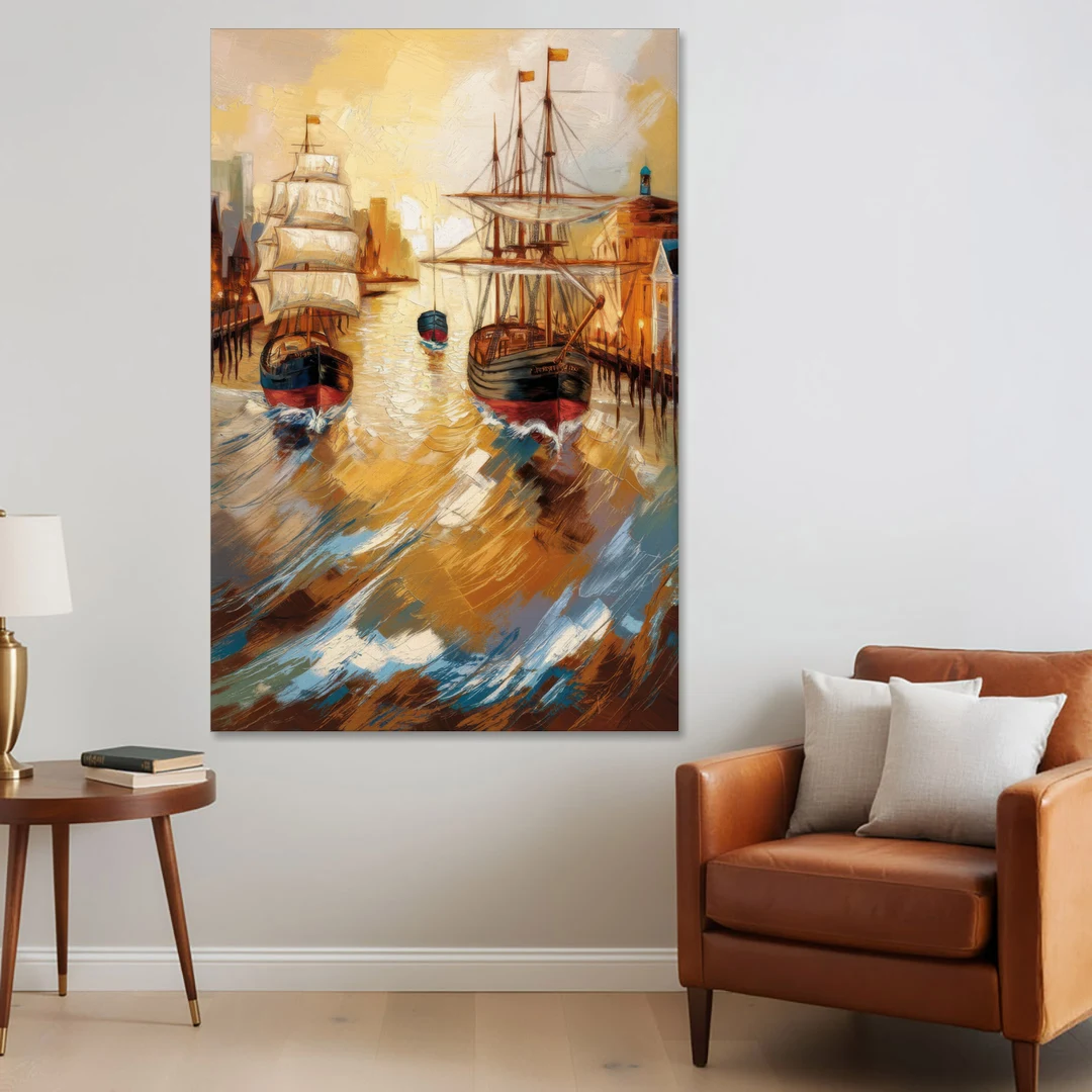Camden Historic Waterfront - Canvas Wall Art - Sofa - 40x60