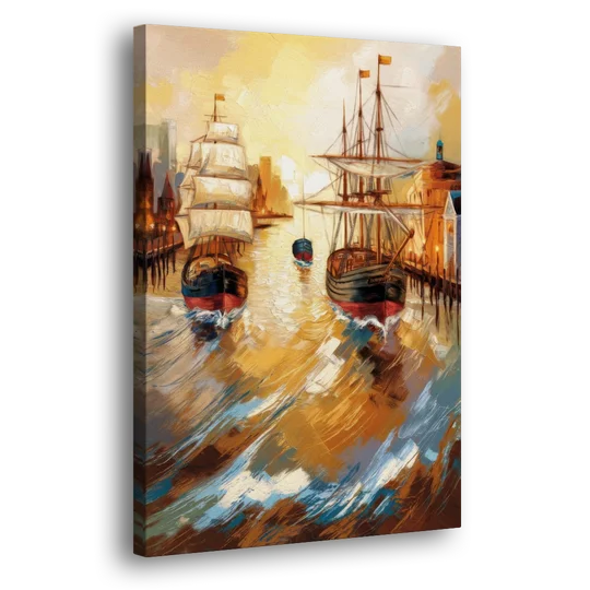 Camden Historic Waterfront - Canvas Wall Art - Side