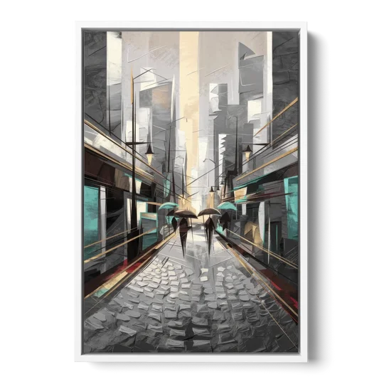 Camden Urban Charm - White Framed Canvas Wall Art - Front