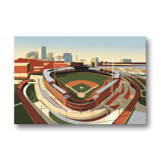 Camden Yards Baseball Stadium - Canvas Wall Art - Front