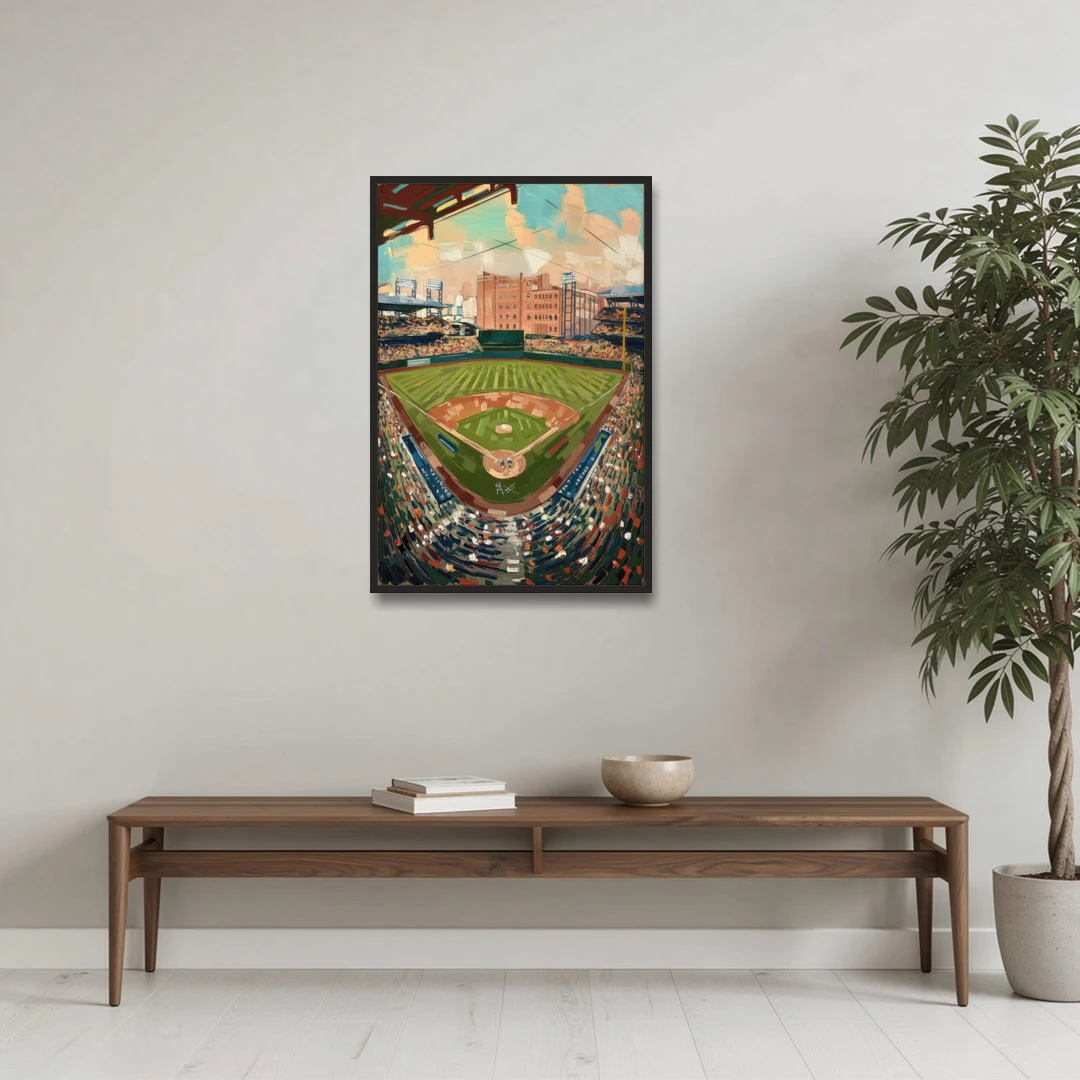 Camden Yards Orioles Tribute - Black Framed Canvas Wall Art - Coffee Table - 24x36