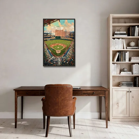 Camden Yards Orioles Tribute - Black Framed Canvas Wall Art - Office - 24x36