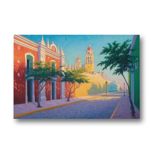 Campeche Walled City - Canvas Wall Art - Front