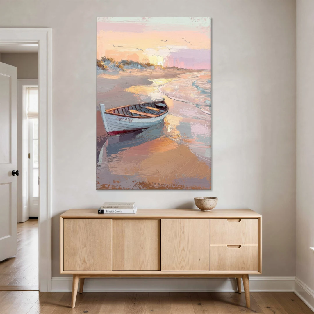 Cape May Beach Sunrise - Canvas Wall Art - Coffee Table - 40x60