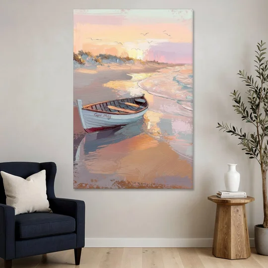 Cape May Beach Sunrise - Canvas Wall Art - Sofa - 40x60