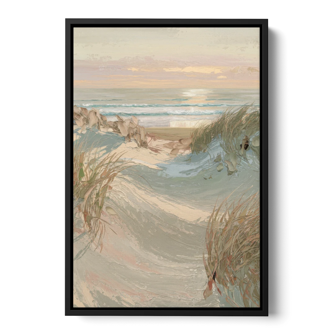 Cape May Coastal Serenity - Black Framed Canvas Wall Art - Front