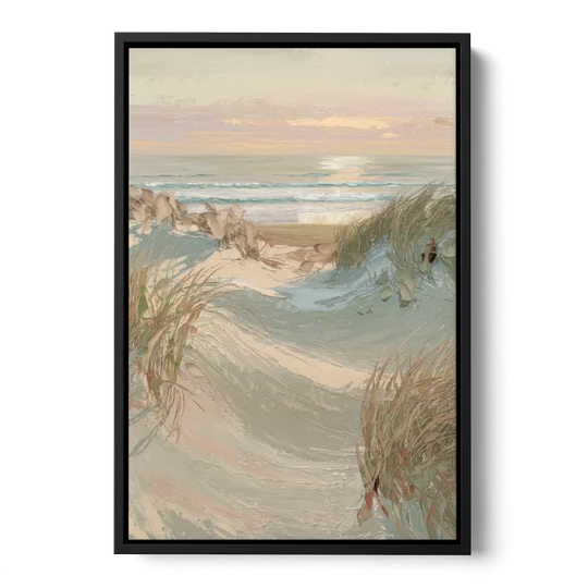 Cape May Coastal Serenity - Black Framed Canvas Wall Art - Front