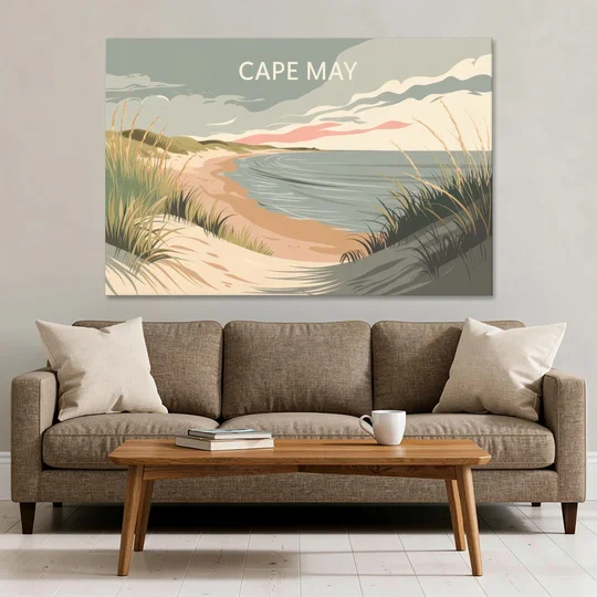 Cape May Ocean Breeze - Canvas Wall Art - Sofa - 60x40