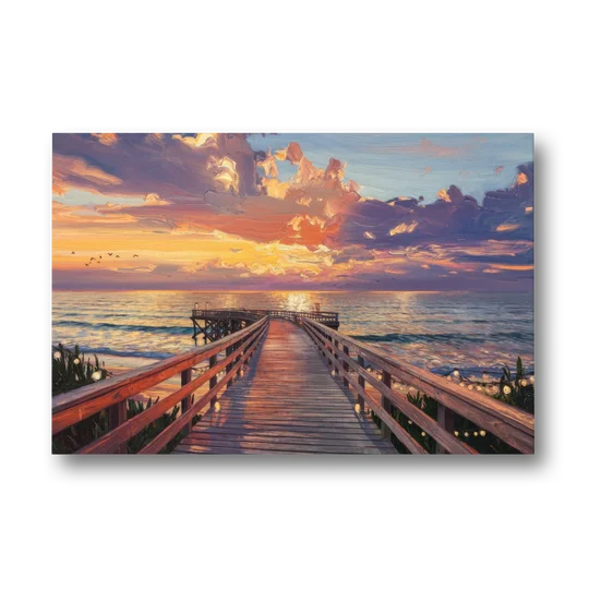 Cape May Sunset Pier - Canvas Wall Art - Front