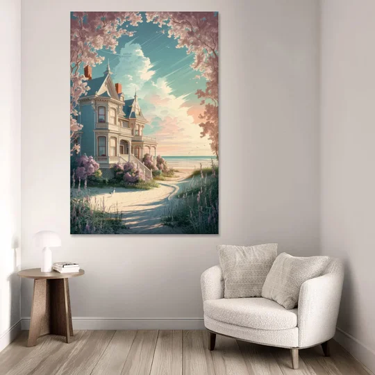 Cape May Victorian Charm - Canvas Wall Art - Sofa - 40x60