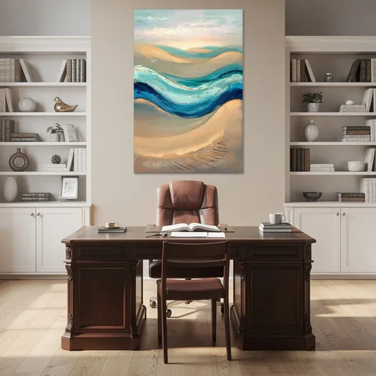 Cape May Waves and Dunes - Canvas Wall Art - Office - 40x60