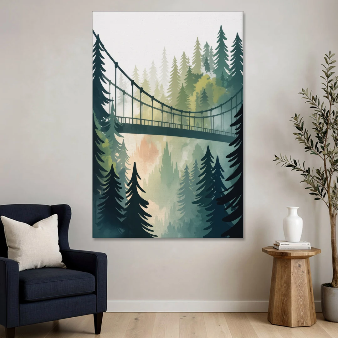 Capilano Suspension Bridge - Canvas Wall Art - Sofa - 40x60