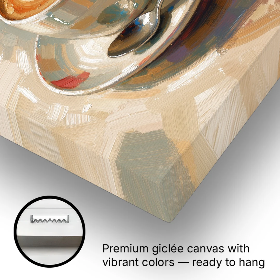 Cappuccino Painting of a Tulip Pour - Canvas Wall Art - Gallery Wrap Corner