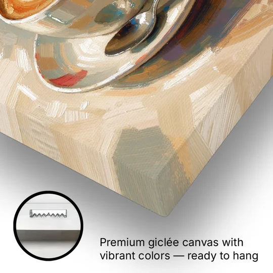 Cappuccino Painting of a Tulip Pour - Canvas Wall Art - Gallery Wrap Corner