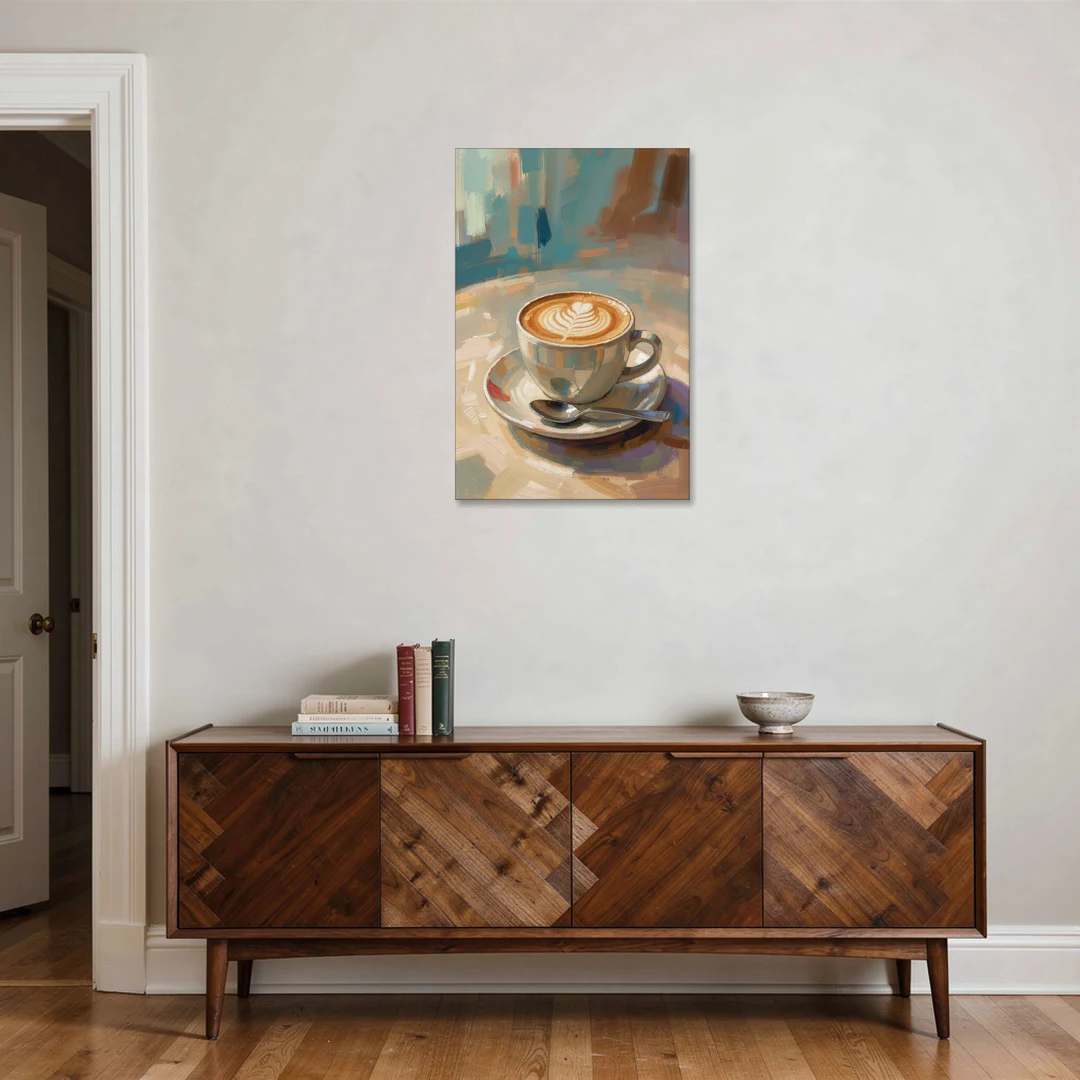 Cappuccino Painting of a Tulip Pour - Canvas Wall Art - Coffee Table - 24x36