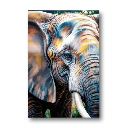Captivating Elephant Eye Close-Up - Canvas Wall Art - Front