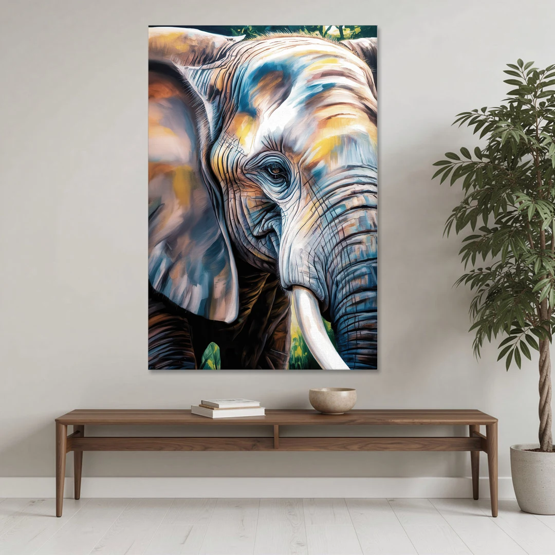 Captivating Elephant Eye Close-Up - Canvas Wall Art - Coffee Table - 40x60