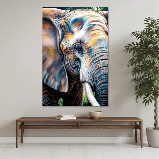 Captivating Elephant Eye Close-Up - Canvas Wall Art - Coffee Table - 40x60