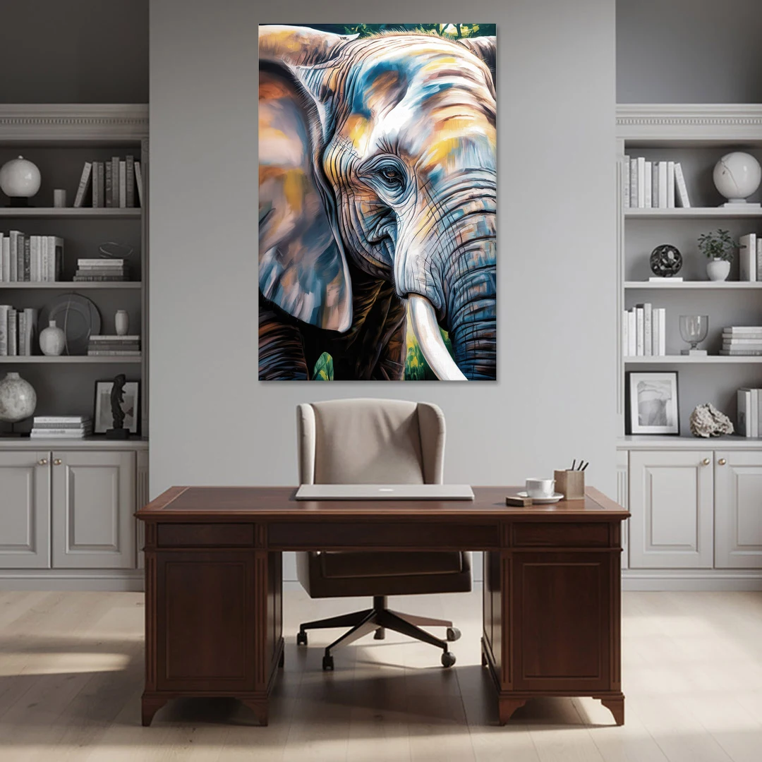 Captivating Elephant Eye Close-Up - Canvas Wall Art - Office - 40x60