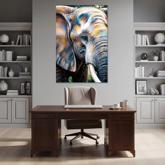Captivating Elephant Eye Close-Up - Canvas Wall Art - Office - 40x60